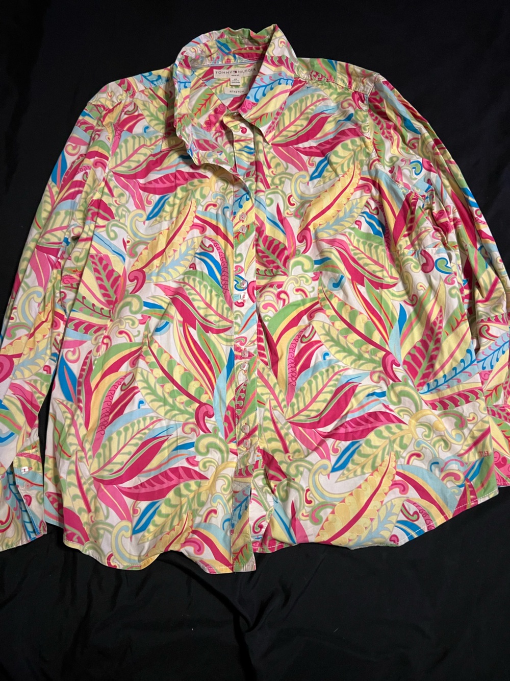 Tommy Hilfiger Tropical Leaf Print vintage button down